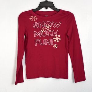 Gymboree | Girls Burgundy Red Snow Much Fun Long Sleeve T Shirt
